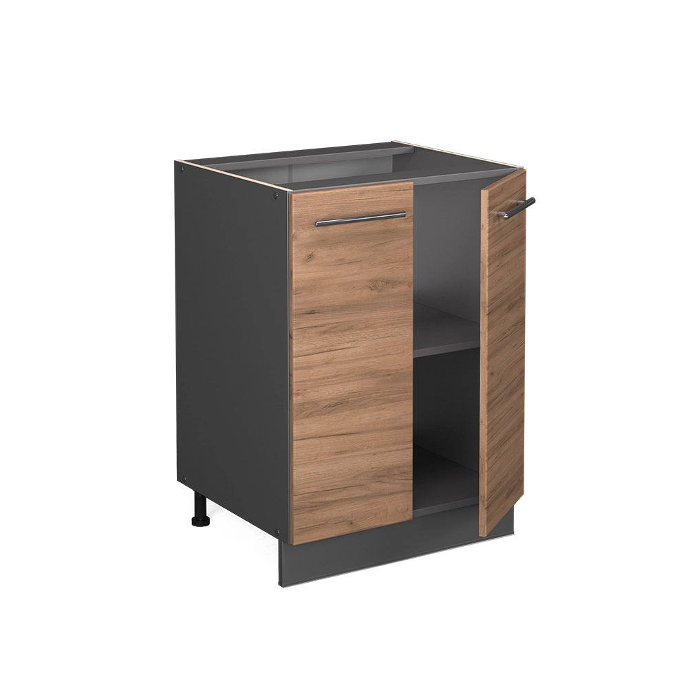 Mobiletto base cucina Fame-Line Rovere dorato/Antracite 60 cm, PL Marmo Vicco