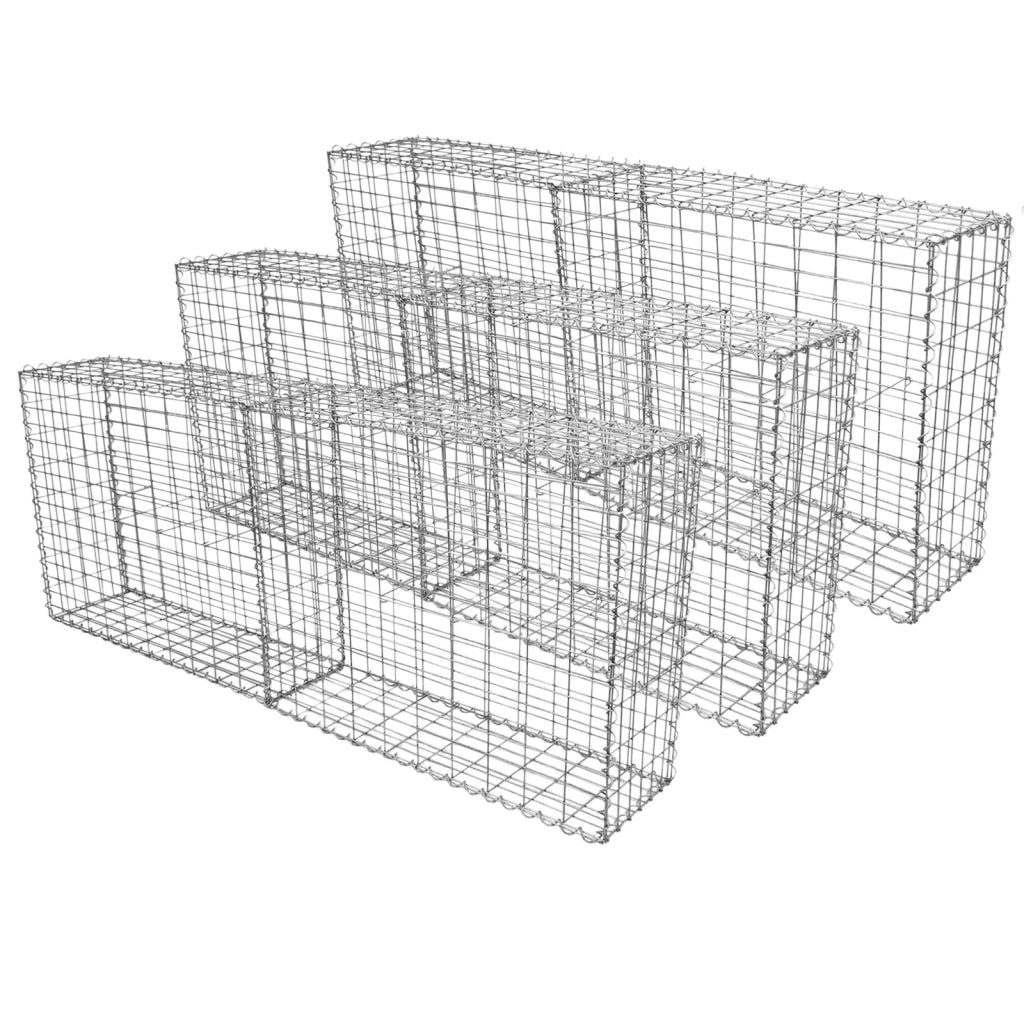 6 Gabbioni per Sassi da Giardino e da Esterno 100cm x 80cm x 30cm in Acciaio