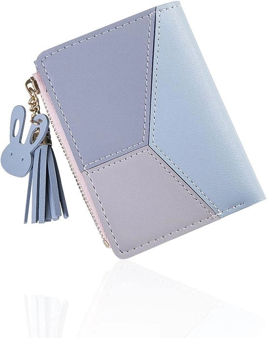 Borsa Portafoglio Donna Leggibile Blu con Cerniera e