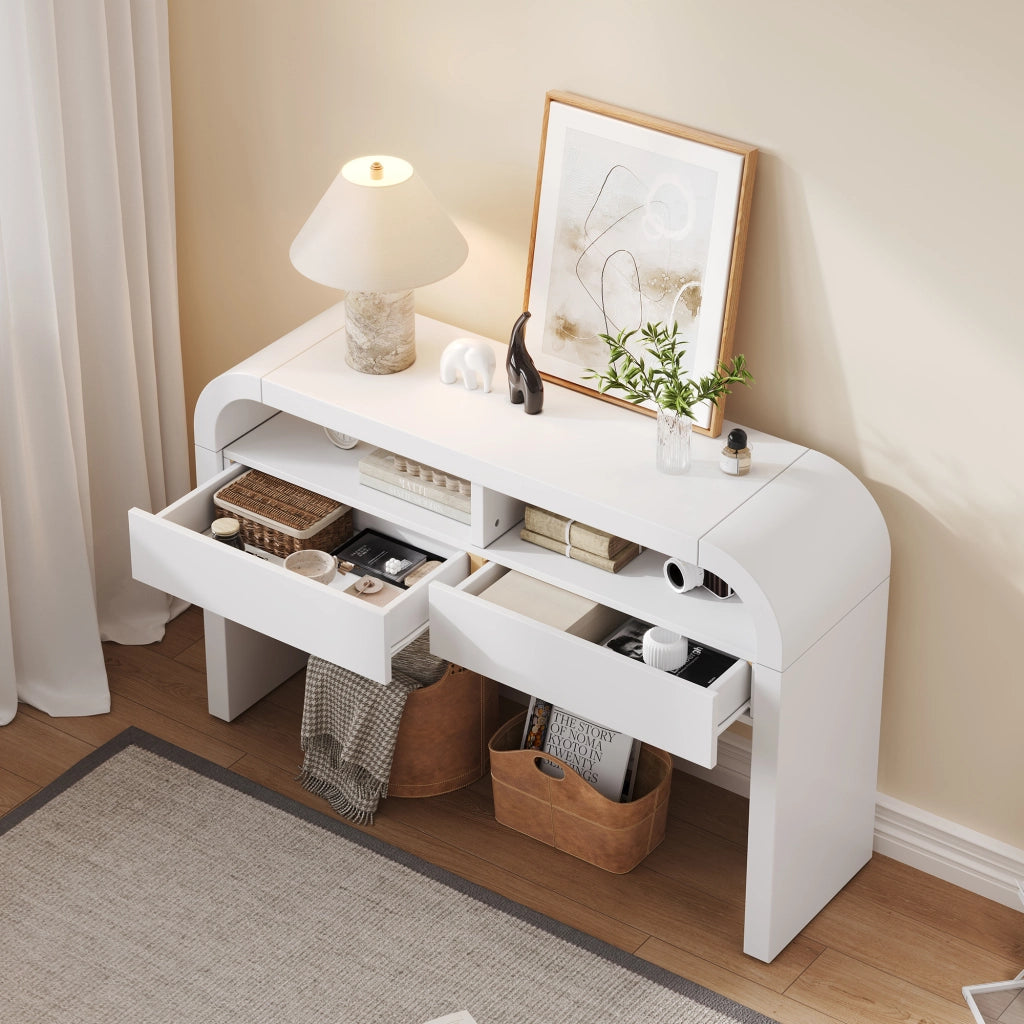 Consolle Ingresso con Cassetti e Ripiani ¨C Xylo ¨C Bianco, Slim