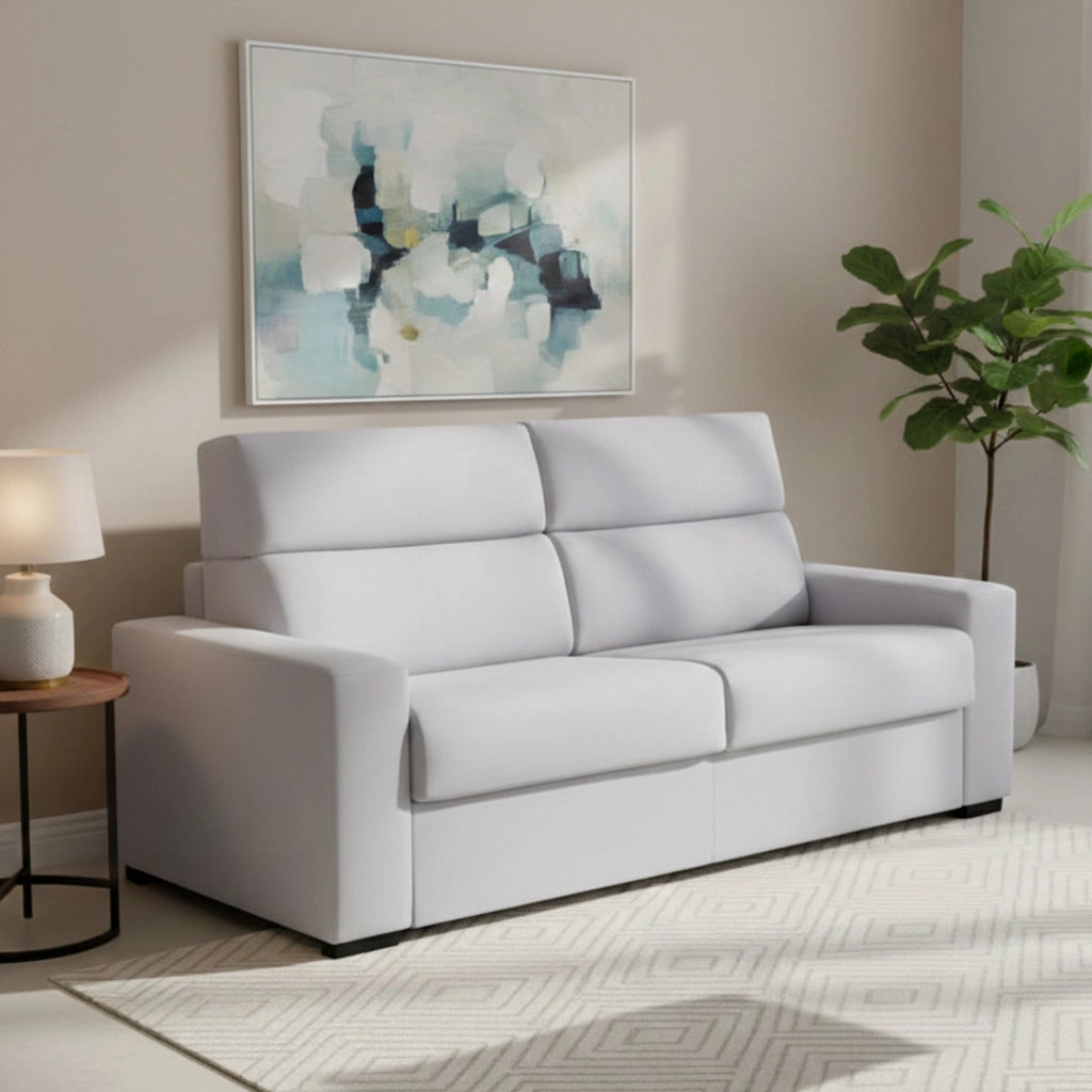 Quindici, Divano Letto 3 Posti Sfoderabile Made in Italy, 220x95 cm Grigio