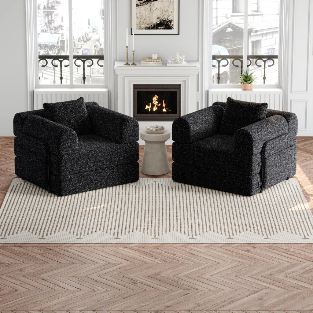 Divano Letto 2 in 1 con Contenitore in Bracciolo ¨C Xylo ¨C Chenille, Struttura in Metallo