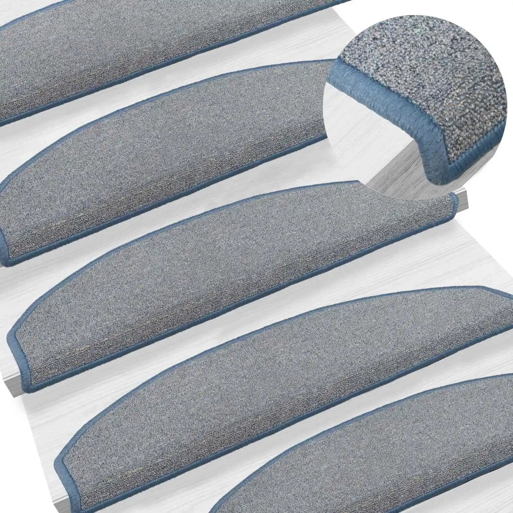 Tappetini per scale autoadesivi 15 pz | Gradini per Scale Grigio chiaro e blu