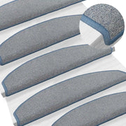 Tappetini per scale autoadesivi 15 pz | Gradini per Scale Grigio chiaro e blu