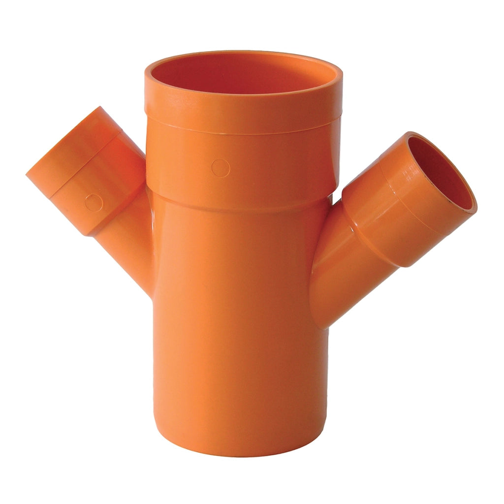 DERIVAZIONE DOPPIA RIDOTTA 45  ° ARANCIO- Diam. 100 x 50- ESCLU- pezzi 1