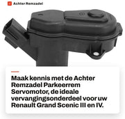 Vervanging Remklauw Servomotor Parkeerrem Compatibile con Grand Scenic III/IV Effettiva frenatura
