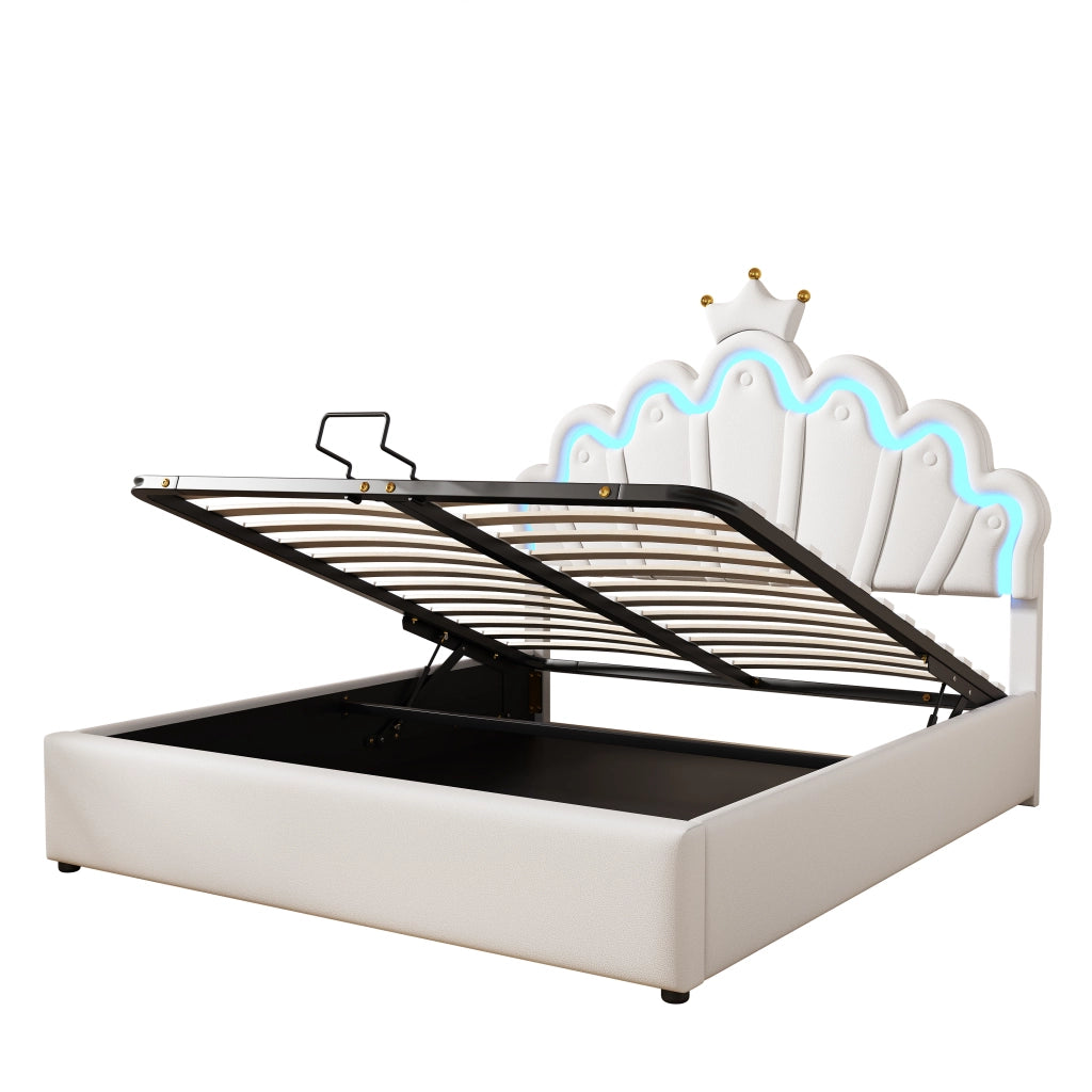 letto imbottito pu bianco 140 x 200 cm