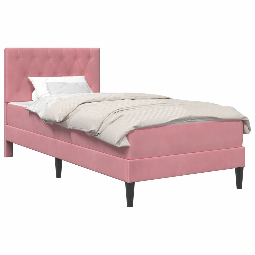 Struttura letto con materasso-Giroletto Rosa 80 x 200 cm Velluto 967387