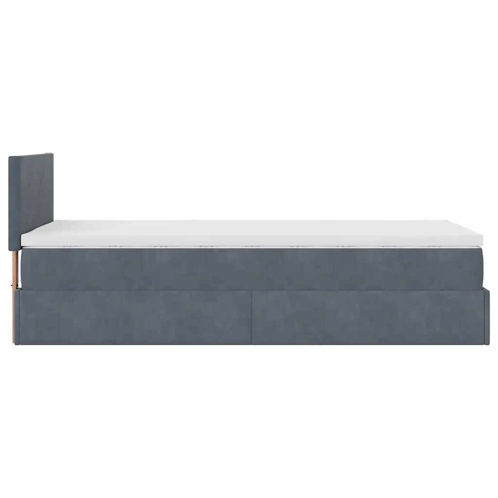 Struttura Letto Pouf con Materasso 100x200 cm Velluto 3312531