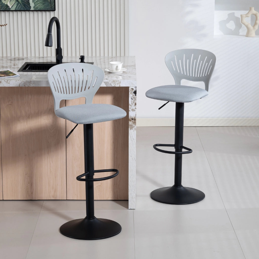 Sgabelli da Bar Girevoli Regolabili in Altezza ¨C Zephmum ¨C Grigio