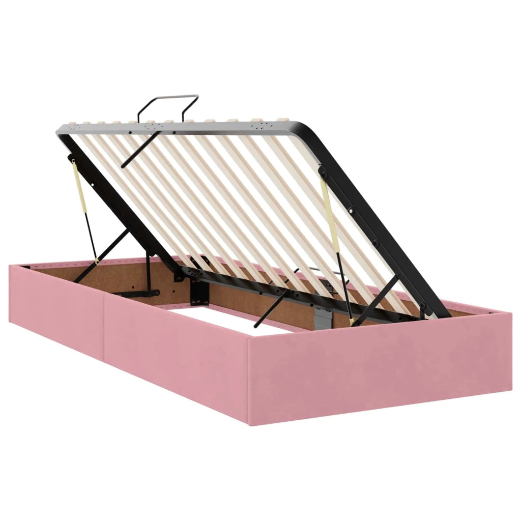 Letto con Contenitore con testiera Rosa 200 x 200 cm Velluto 3459836