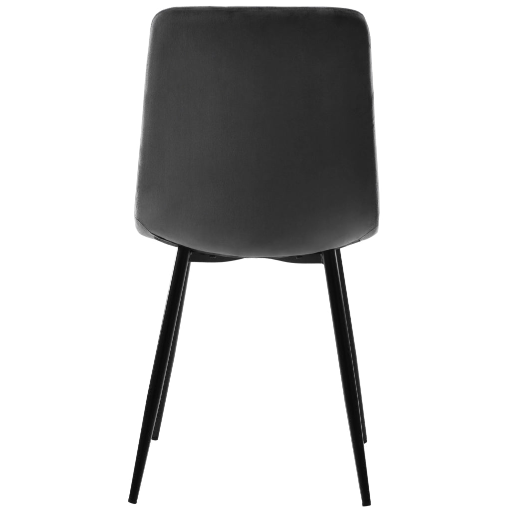 Set Tavolo da Pranzo Rotondo con 4 Sedie ¨C Xylo ¨C Piano MDF Bianco, Gambe Metallo Oro, Velluto Grigio, ?80 cm