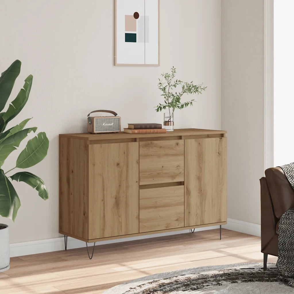 Credenza-Buffet-Armadio da cucina Rovere Artigianale 101,5x35x70 cm in Legno Multistrato 338602