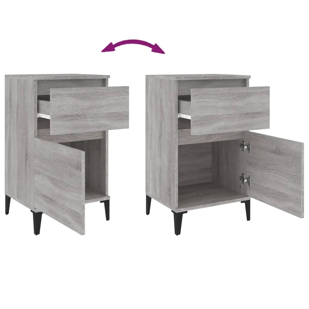 Comodino | Armadio da Notte | Mobiletto da notte Grigio Sonoma 40x35x70 cm