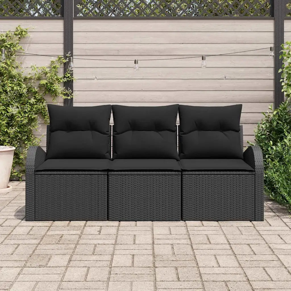Set Divano da Giardino Nero polyrattan 3345903