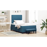 Letto a molle con materasso Blu scuro 120 x 200 cm Velluto