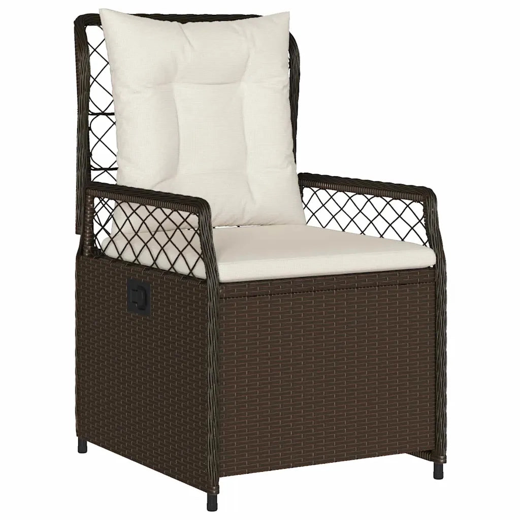 Set da Pranzo per Giardino 3 pcs Marrone polyrattan
