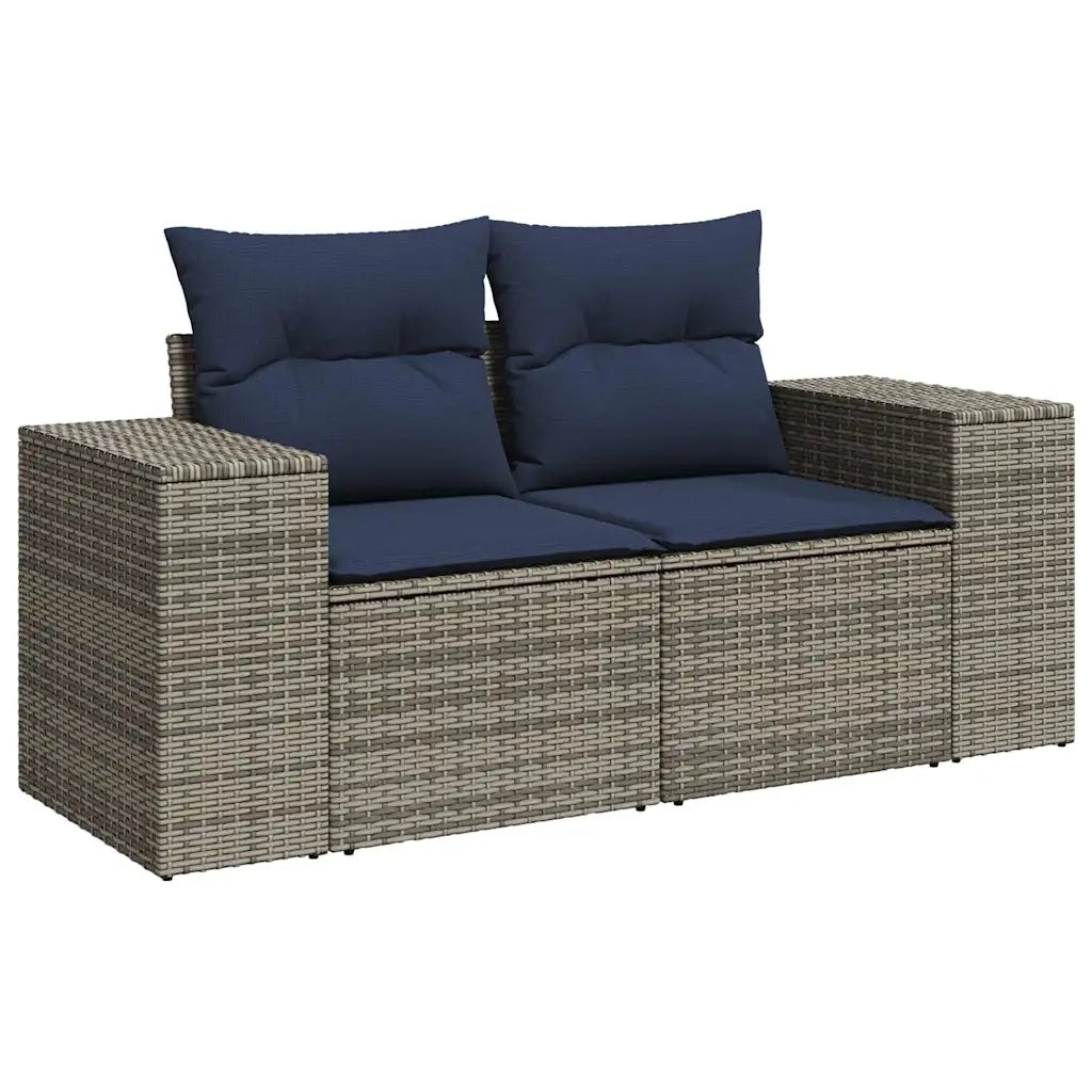 Set Divano da Giardino 6 pz con Cuscini Grigio in Polyrattan 3325677