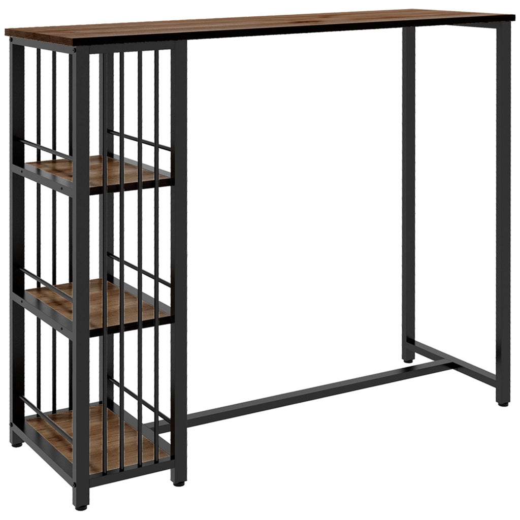 Tavolo da cucina con ripiani ¨C zephmum ¨C 120x40x105 cm, nero e marrone