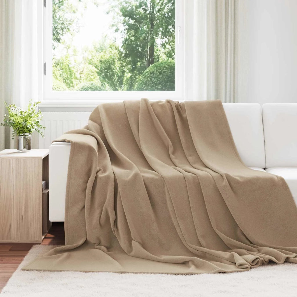 Coperte da Pile 6 pcs Cammello 220 x 240 cm Panno