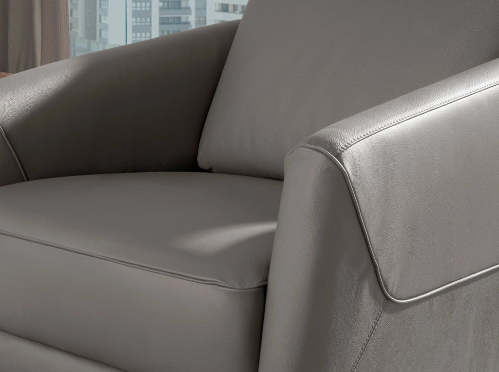 Poltrona in pelle grigio scuro