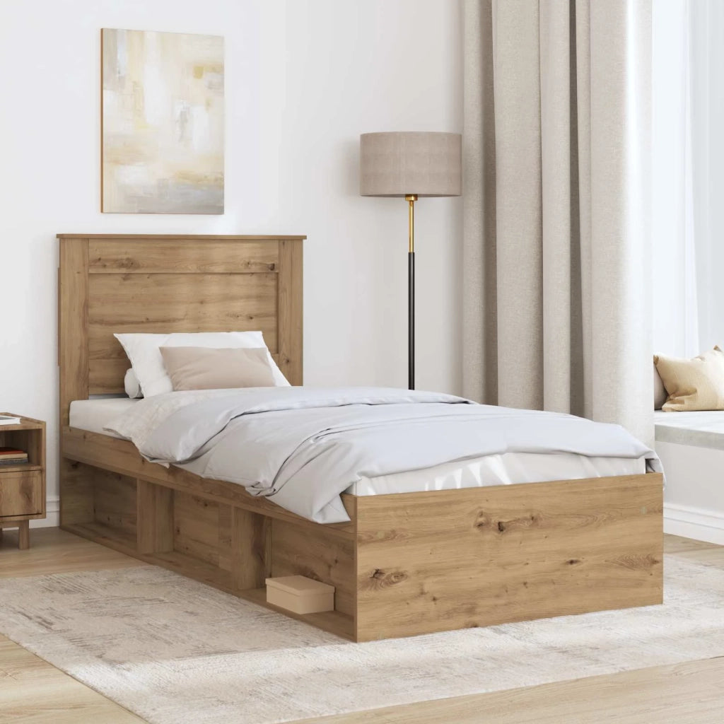 Struttura del letto con testiera-Giroletto con Testiera Rovere Artigianale 75 x 190 cm 376662