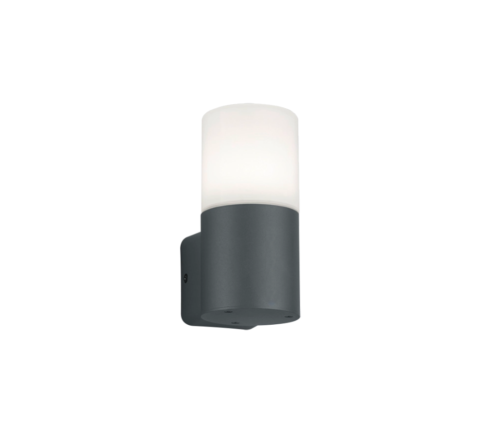 Applique Parete Esterno Moderna Antracite 17 cm 6W Hoosic GD Trio