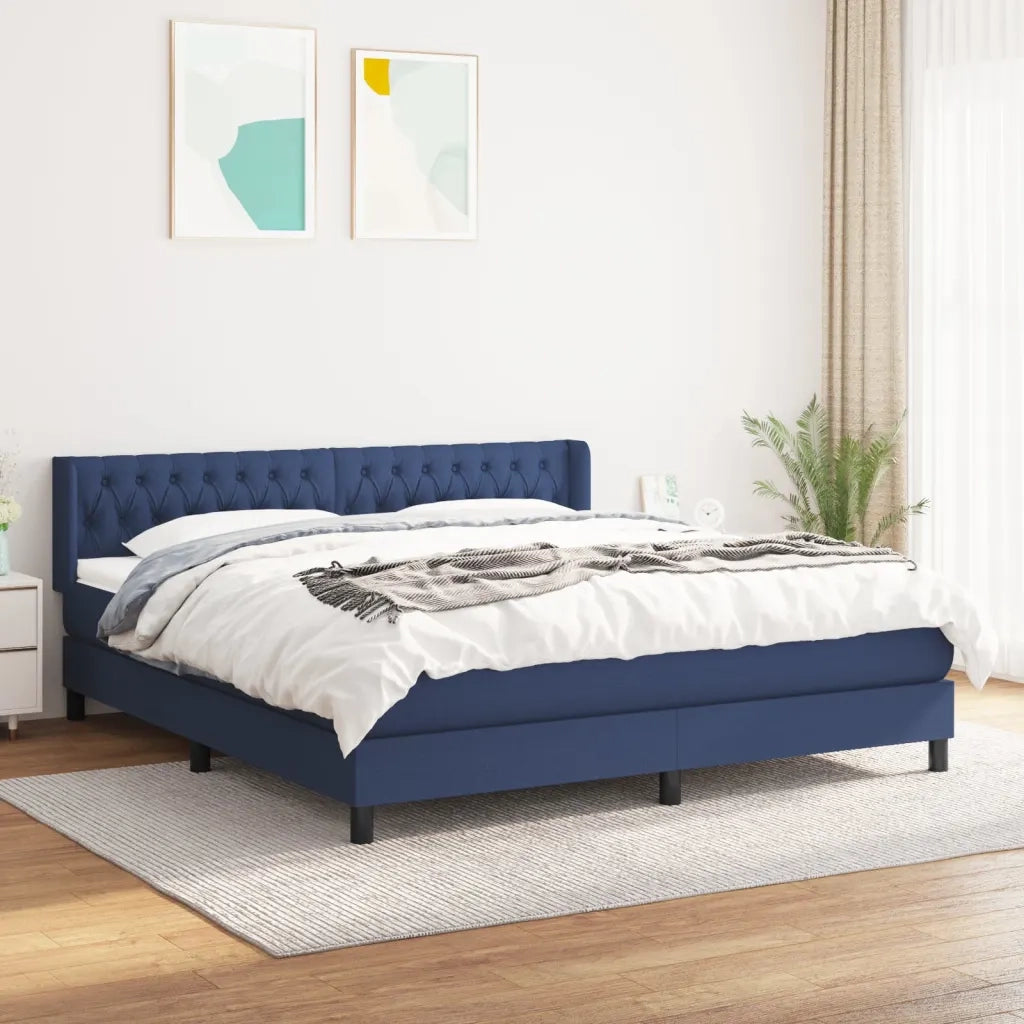 Giroletto a Molle con Materasso Blu 180x200 cm in Tessuto 3129975