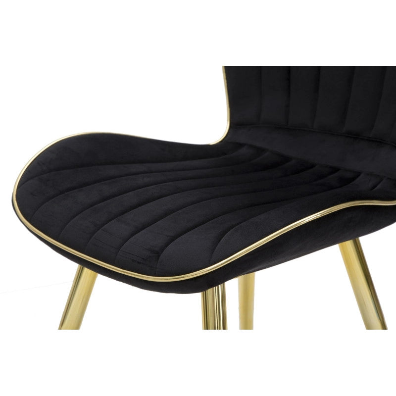 Sedia Paris Space Nera /gold Set 2 Pz cm 46x58x77