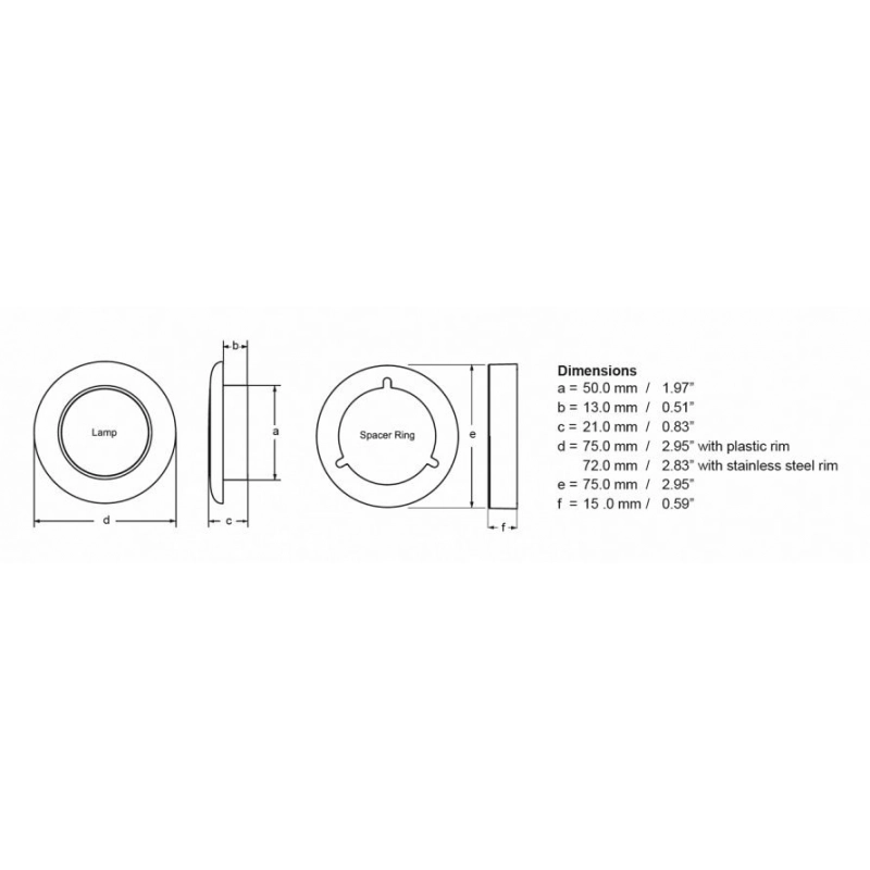 LUCE CORTESIA BIANCA - INOX 12V