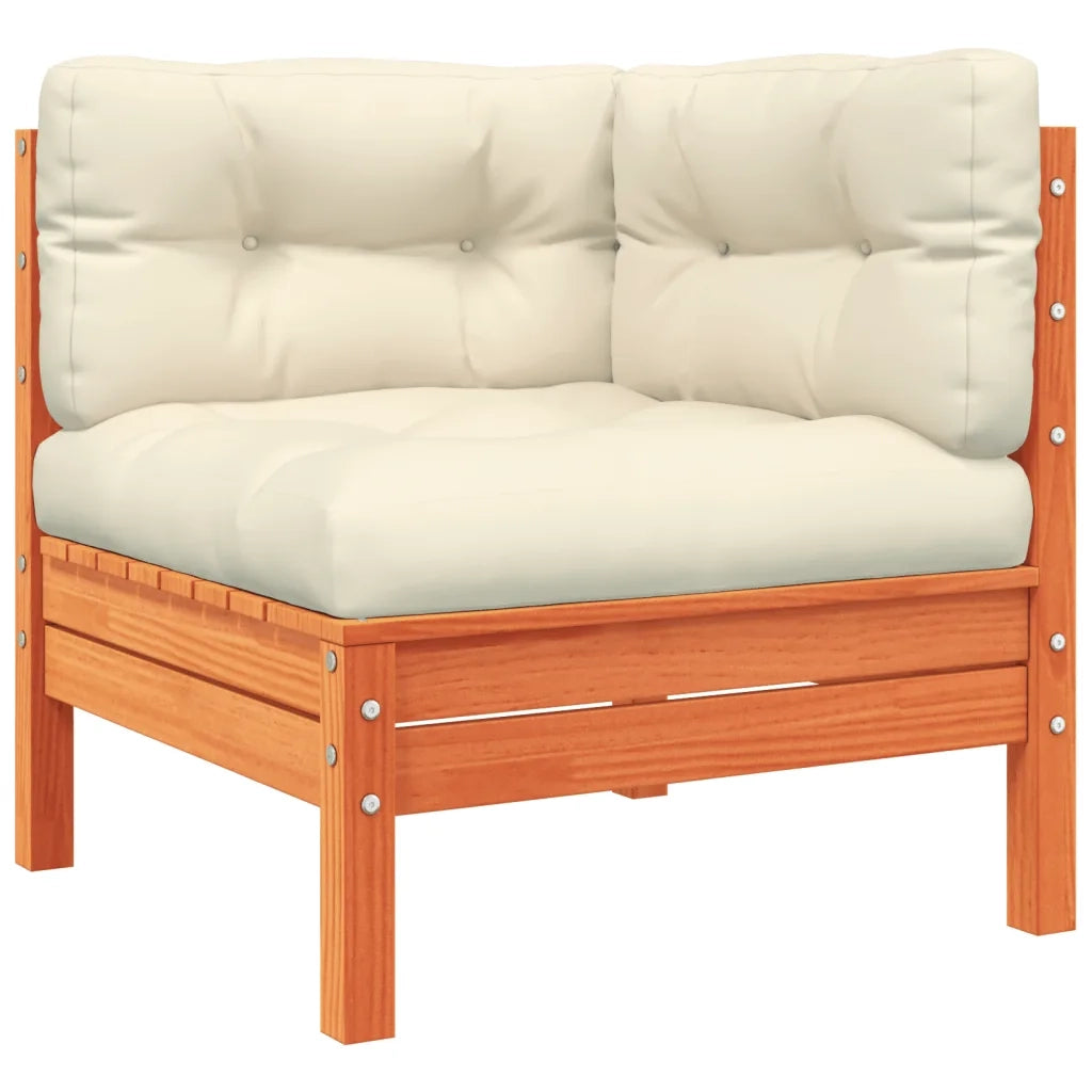 Set Divani Giardino 6pz con Cuscini Marrone Cera Massello Pino 3299527