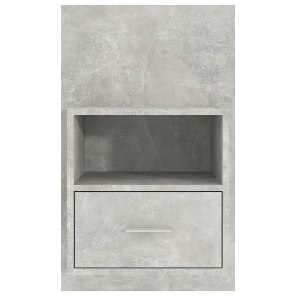 Set di 2 Comodini | Armadio da Notte | Mobiletto da notte a Muro Grigio Cemento