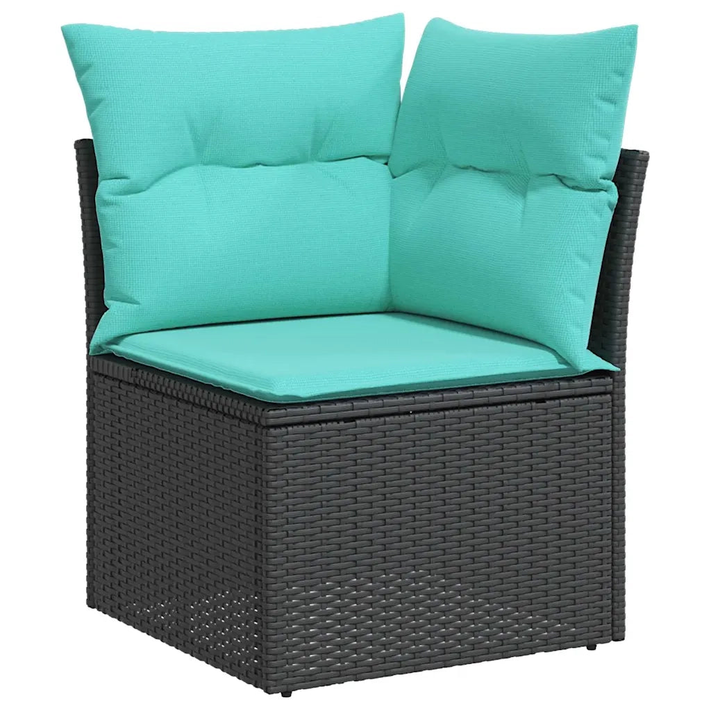 Set Divano da Giardino 8 pz Nero Poly Rattan 3360938