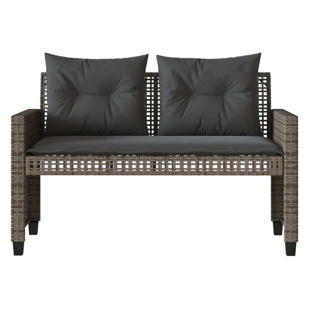 Set Divani da Giardino 4 pz con Cuscini Grigio Polyrattan Vetro 368136