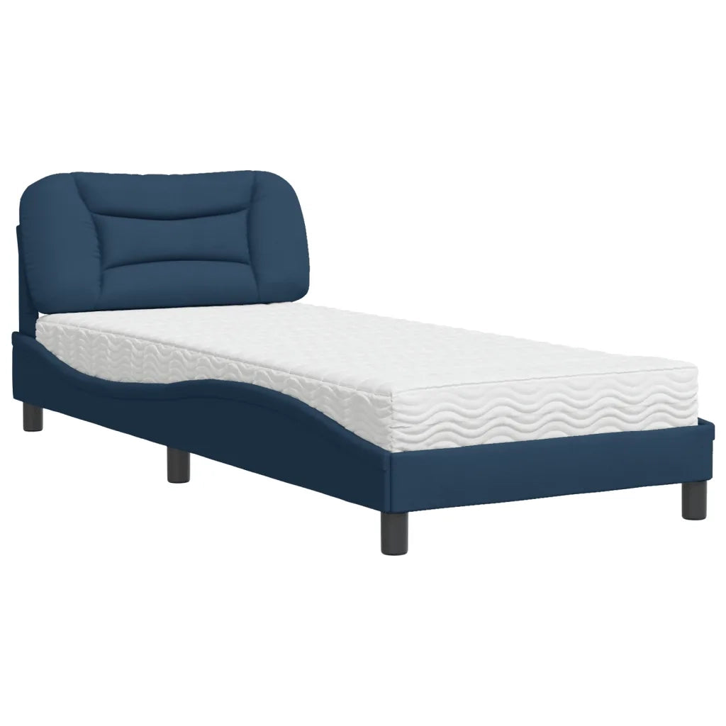 Letto con Materasso Hvar Blu 90x200 cm in Tessuto