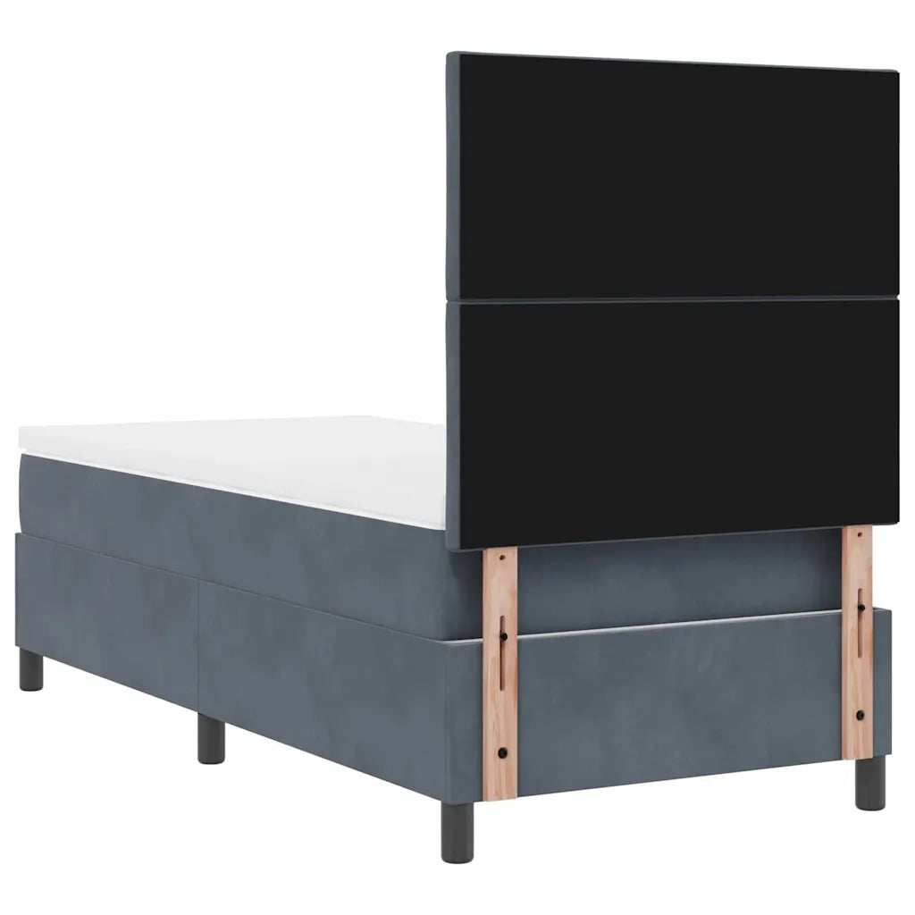 Letto a Sorgente LED Grigio scuro 90 x 190 cm Velluto 3343347