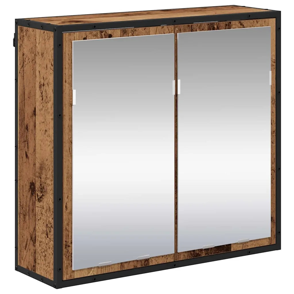 Set di mobili per il bagno con lo scaffale 2 pcs Legno vecchio