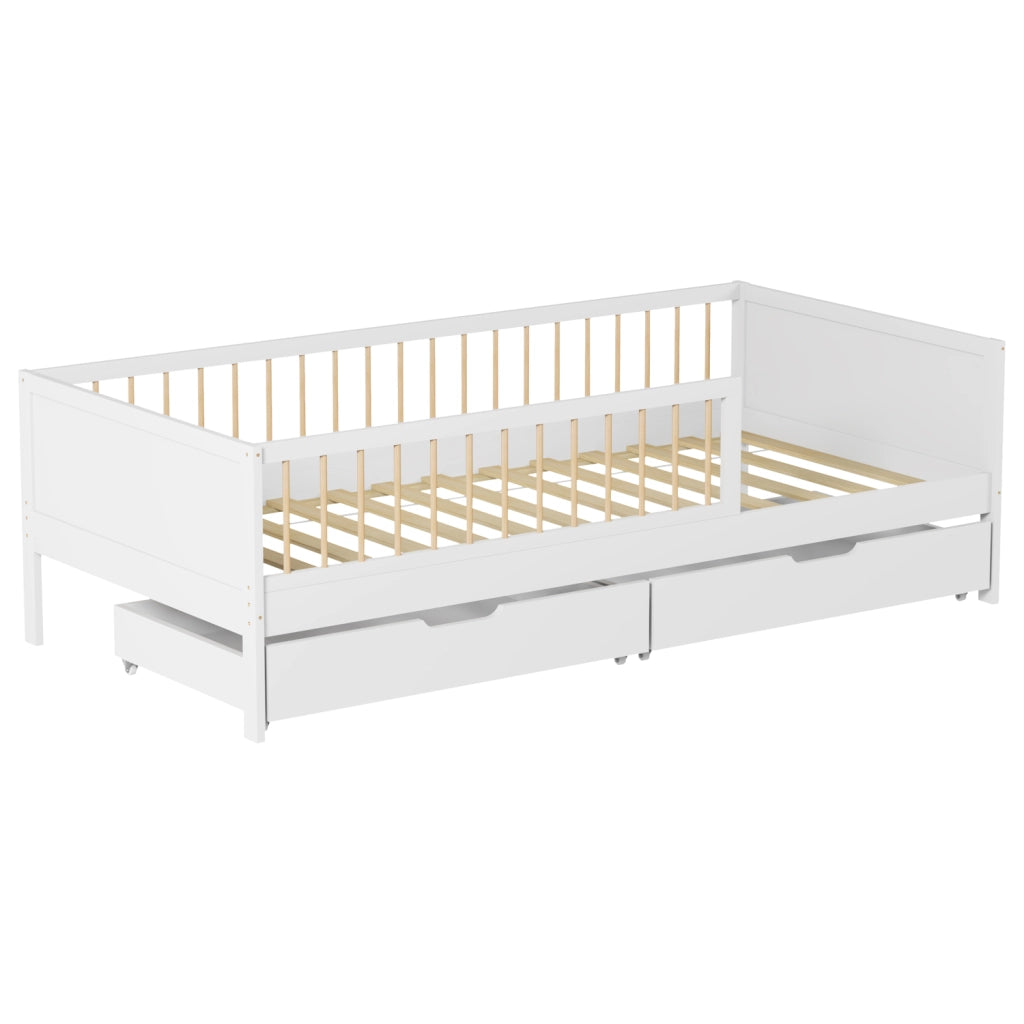 Letto per bambini 190x90cm bianco con cassetti ADAM