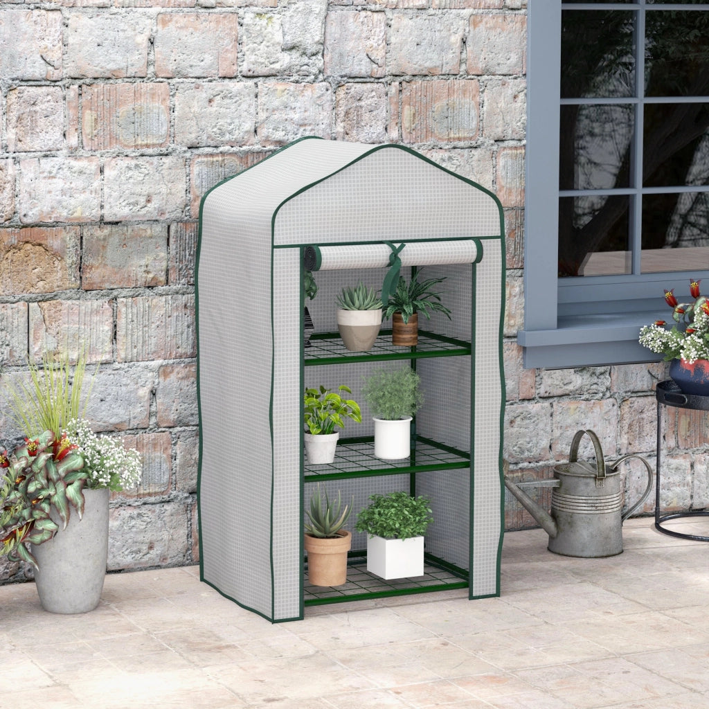 Serra da Giardino 3 Ripiani ¨C zephmum ¨C Verde 59x39x127 cm