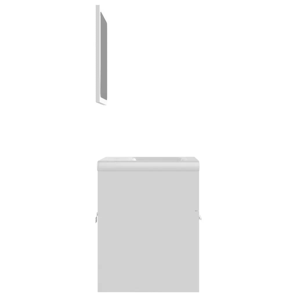 Set Mobili da Bagno Bianco in Legno Multistrato 3070856