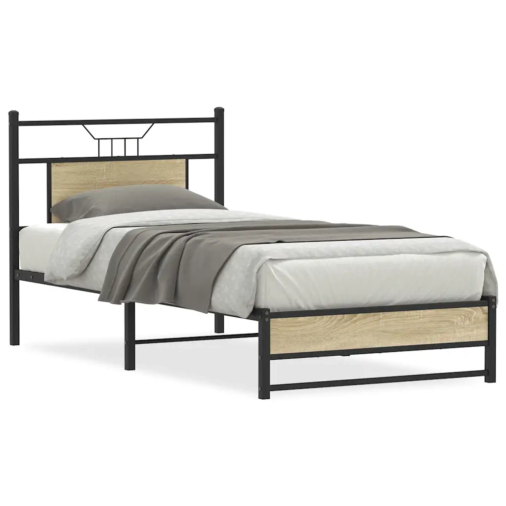 Giroletto senza Materasso-Struttura Letto Rovere Sonoma 75x190 cm in Truciolato 892558