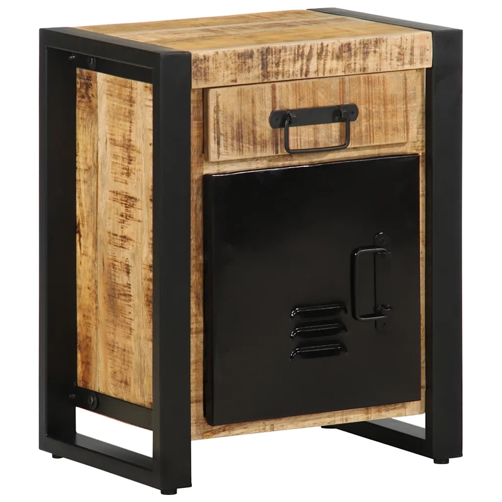 Comodino 40x30x50 cm in Legno Massello di Mango Grezzo 4013559