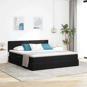 Letto con Contenitore con materasso Nero 160 x 200 cm Velluto 3370709