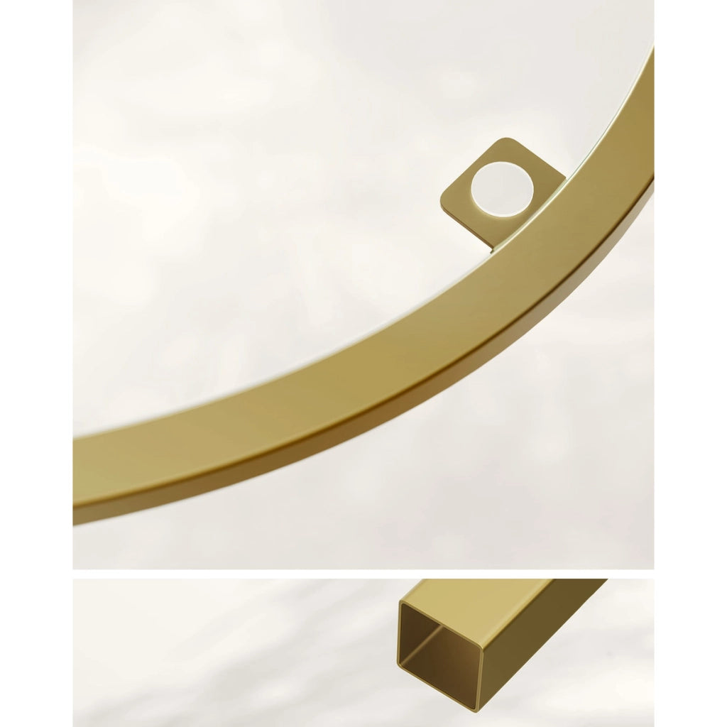 Scaffale angolare di design a arco in oro e vetro