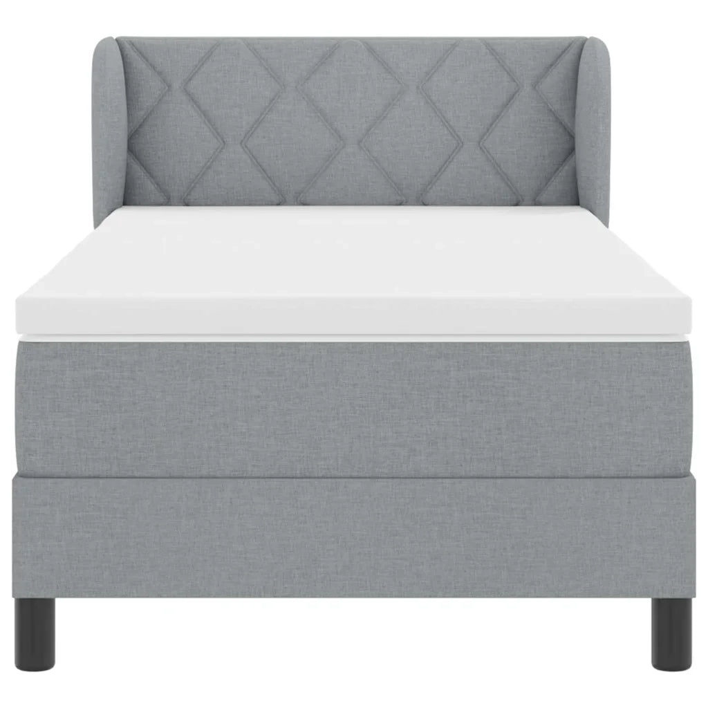 Letto a molle con materasso Grigio chiaro 90 x 190 cm Tessuto 3340059