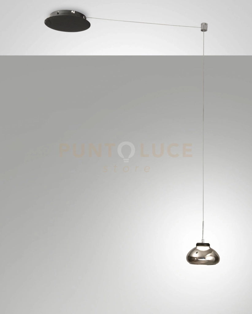 ARABELLA SOSPENSIONE FUME' 1 LUCE A LED 3000K - 8W - 750 lm, SPOSTABILE D.14CM SMART C/ACCESS.