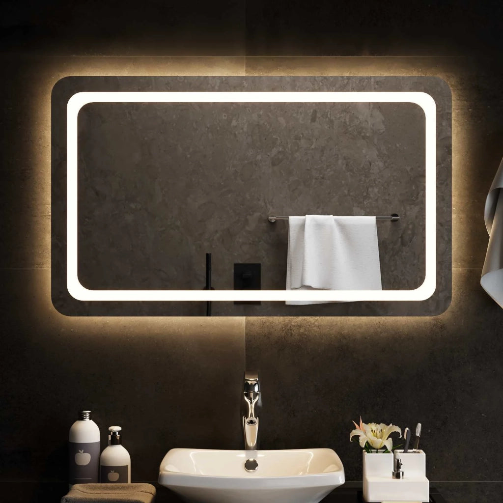 Specchio da bagno LED Trasparente 100 x 60 cm vetro temperato 42045843