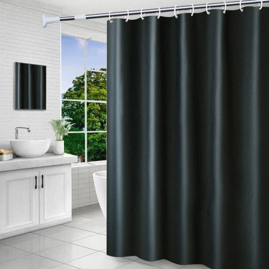 Douchegordino 200x200cm - Douchegordino veloce asciugamento con ganci - Douchegordino impermeabile e schiumogeno - con 12 anelli per douchegordino - per doccia e bagno