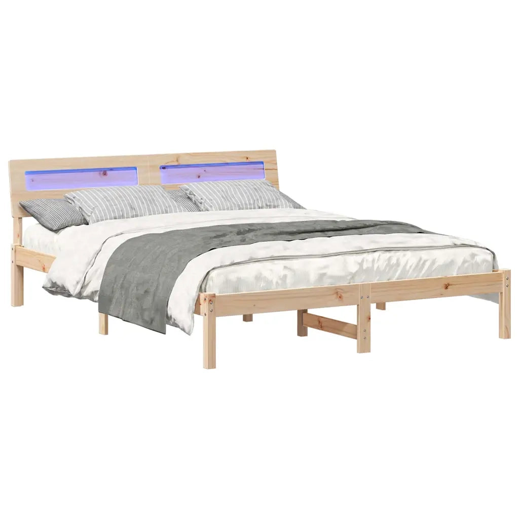 Letto matrimoniale | Letto per adulti | Struttura del letto Marrone 160 x 200 cm Pino massello
