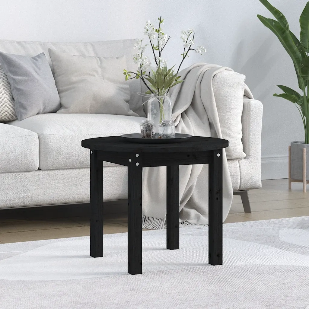 Tavolino da salotto | Tavolino da caff¨¨ | Tavolino da Soggiorno Nero ? 55x45 cm in Legno Massello di Pino